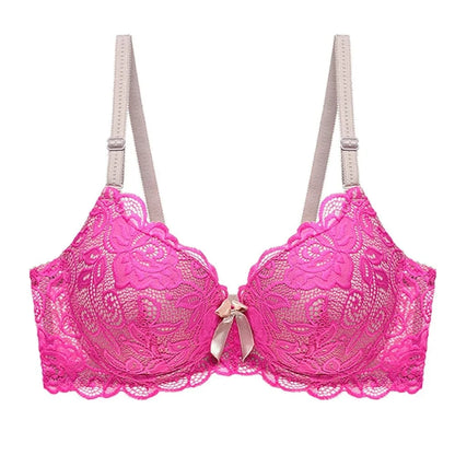 BCHRAYIUP Women's Sexy Lace Underwire Bra Lightly Padded Plunge Push up Cup Everyday Bra 34 36 38 40 42 44 A B C - A-1 Thread Vault