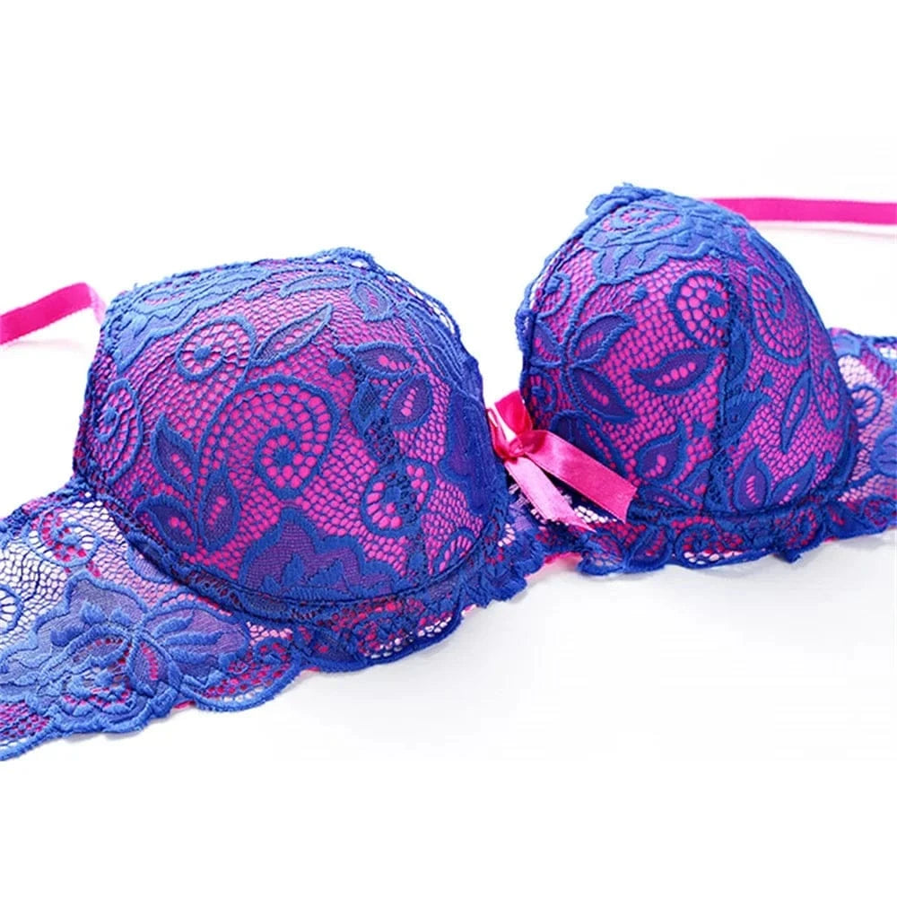 BCHRAYIUP Women's Sexy Lace Underwire Bra Lightly Padded Plunge Push up Cup Everyday Bra 34 36 38 40 42 44 A B C - A-1 Thread Vault