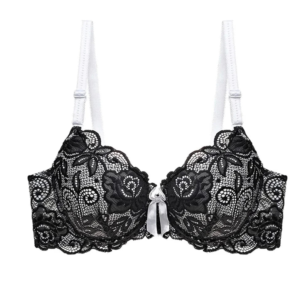 BCHRAYIUP Women's Sexy Lace Underwire Bra Lightly Padded Plunge Push up Cup Everyday Bra 34 36 38 40 42 44 A B C - A-1 Thread Vault