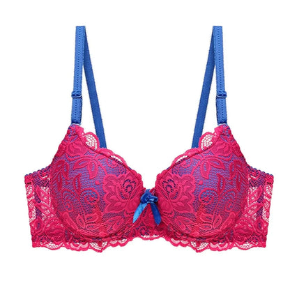 BCHRAYIUP Women's Sexy Lace Underwire Bra Lightly Padded Plunge Push up Cup Everyday Bra 34 36 38 40 42 44 A B C - A-1 Thread Vault