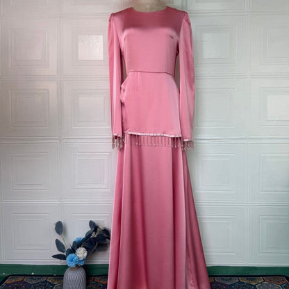 Beaded Fringe Cuff Maxi Dress(MS480) - A-1 Thread Vault