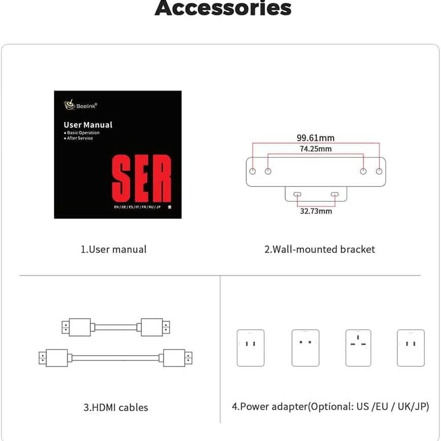 Beelink SER5 Versatile Mini PC, AMD Ryzen 5 5560U(up to 4.0GHz) 6C/12T (Refurbished) - A-1 Thread Vault