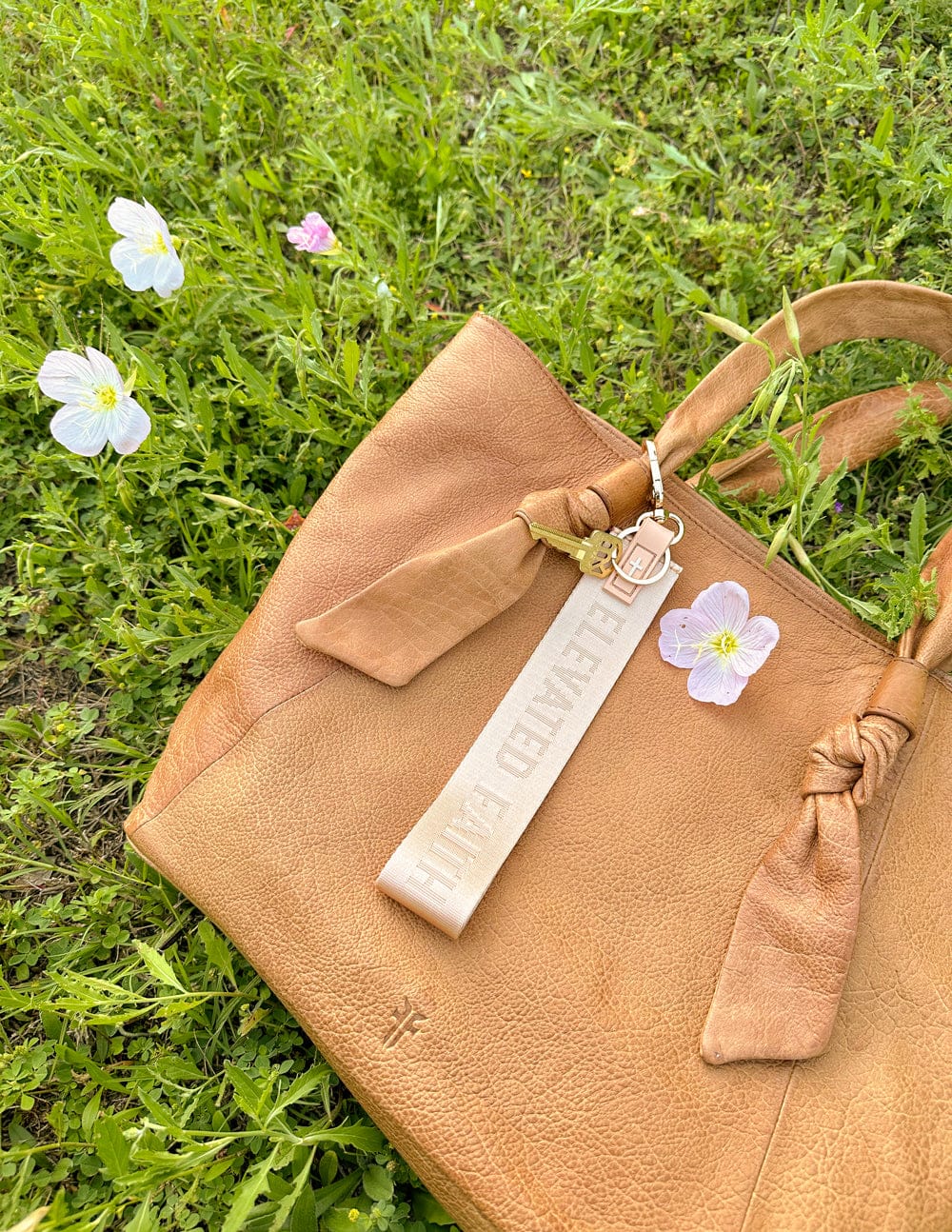 Beige Oversized Logo Keychain - A-1 Thread Vault