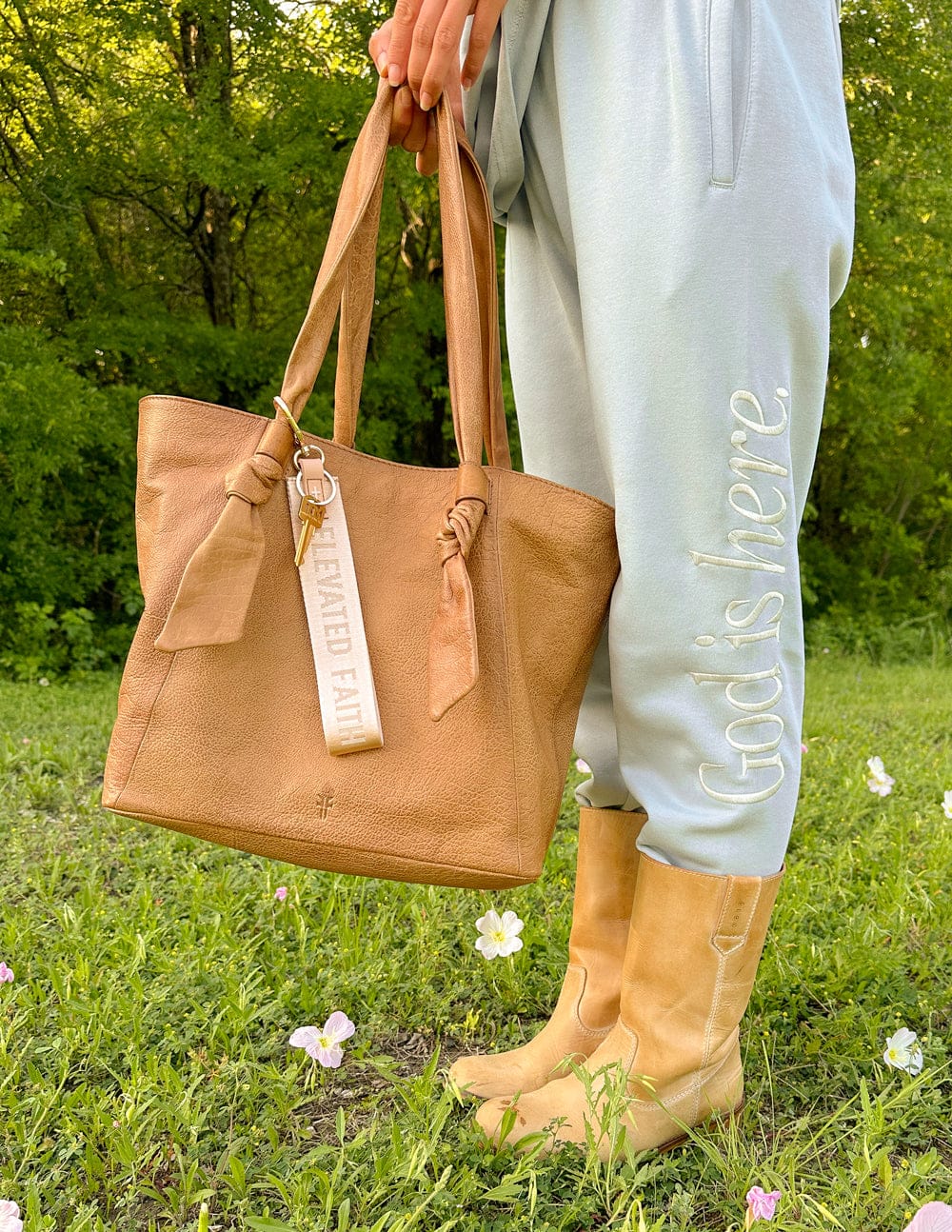 Beige Oversized Logo Keychain - A-1 Thread Vault