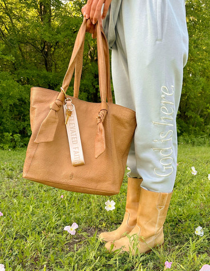 Beige Oversized Logo Keychain - A-1 Thread Vault