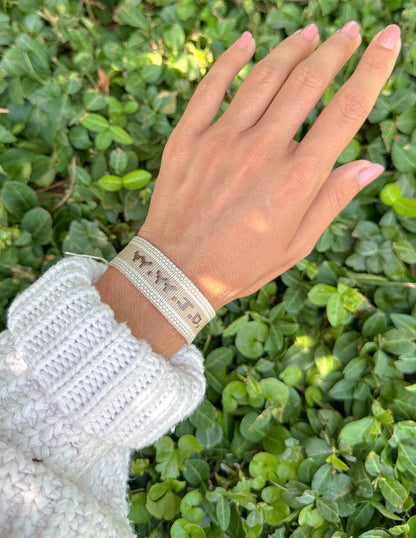 Beige WWJD Embroidered Bracelet - A-1 Thread Vault