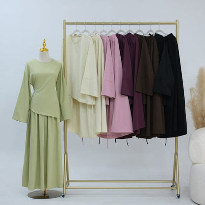Bell Sleeve Back-Tie Top & A-Line Maxi Skirt Set(MS469) - A-1 Thread Vault