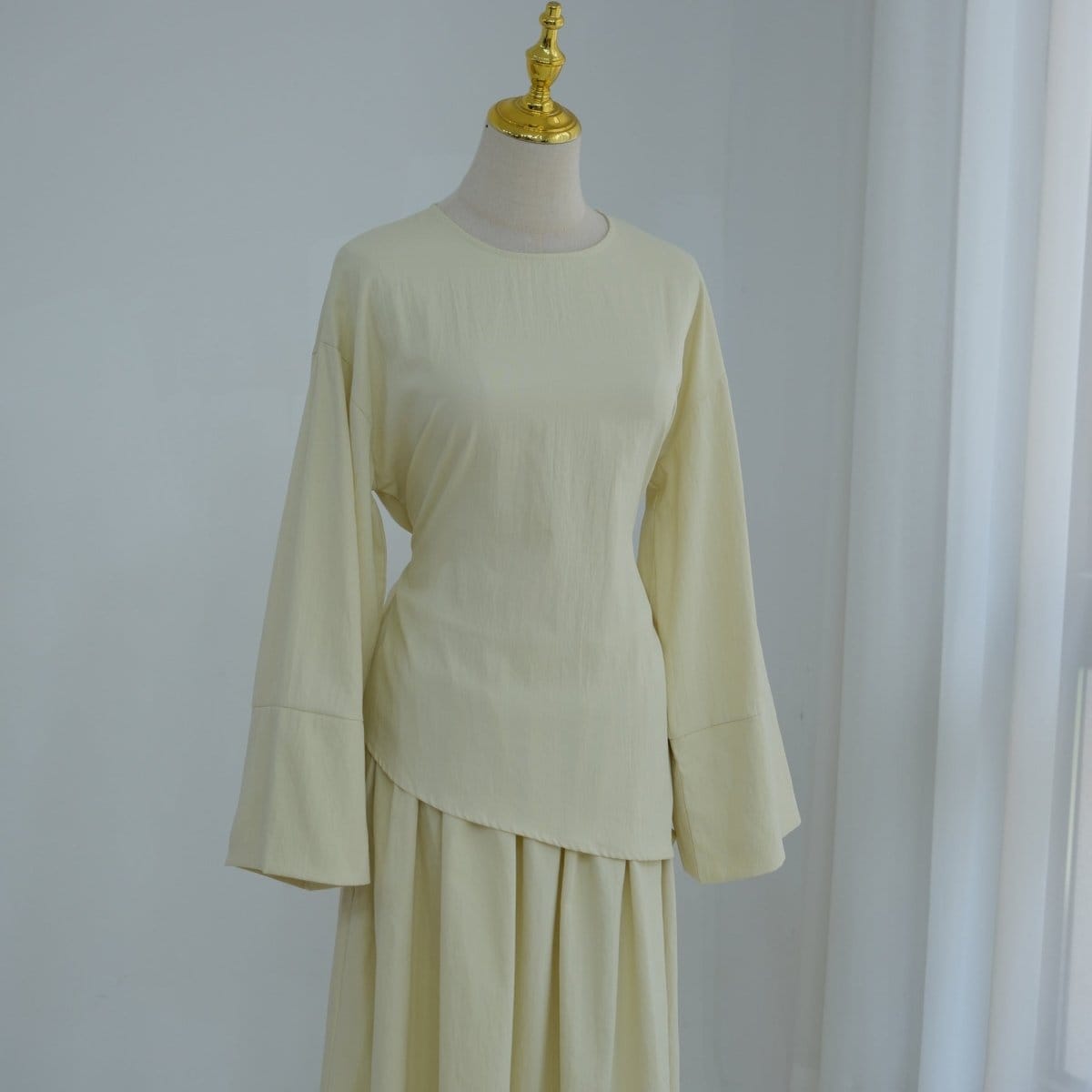 Bell Sleeve Back-Tie Top & A-Line Maxi Skirt Set(MS469) - A-1 Thread Vault