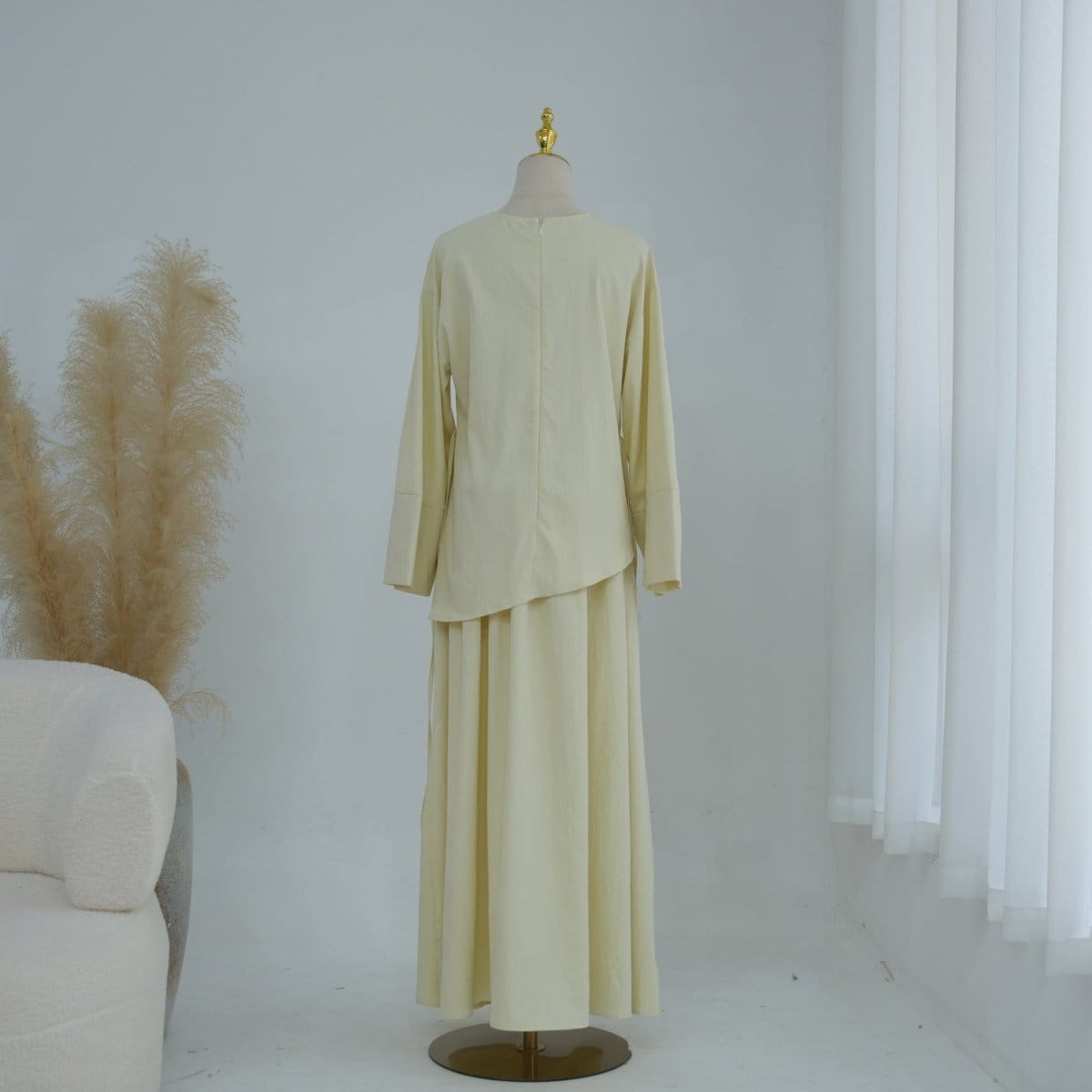 Bell Sleeve Back-Tie Top & A-Line Maxi Skirt Set(MS469) - A-1 Thread Vault