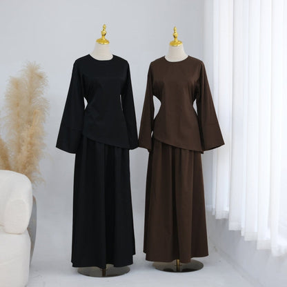 Bell Sleeve Back-Tie Top & A-Line Maxi Skirt Set(MS469) - A-1 Thread Vault
