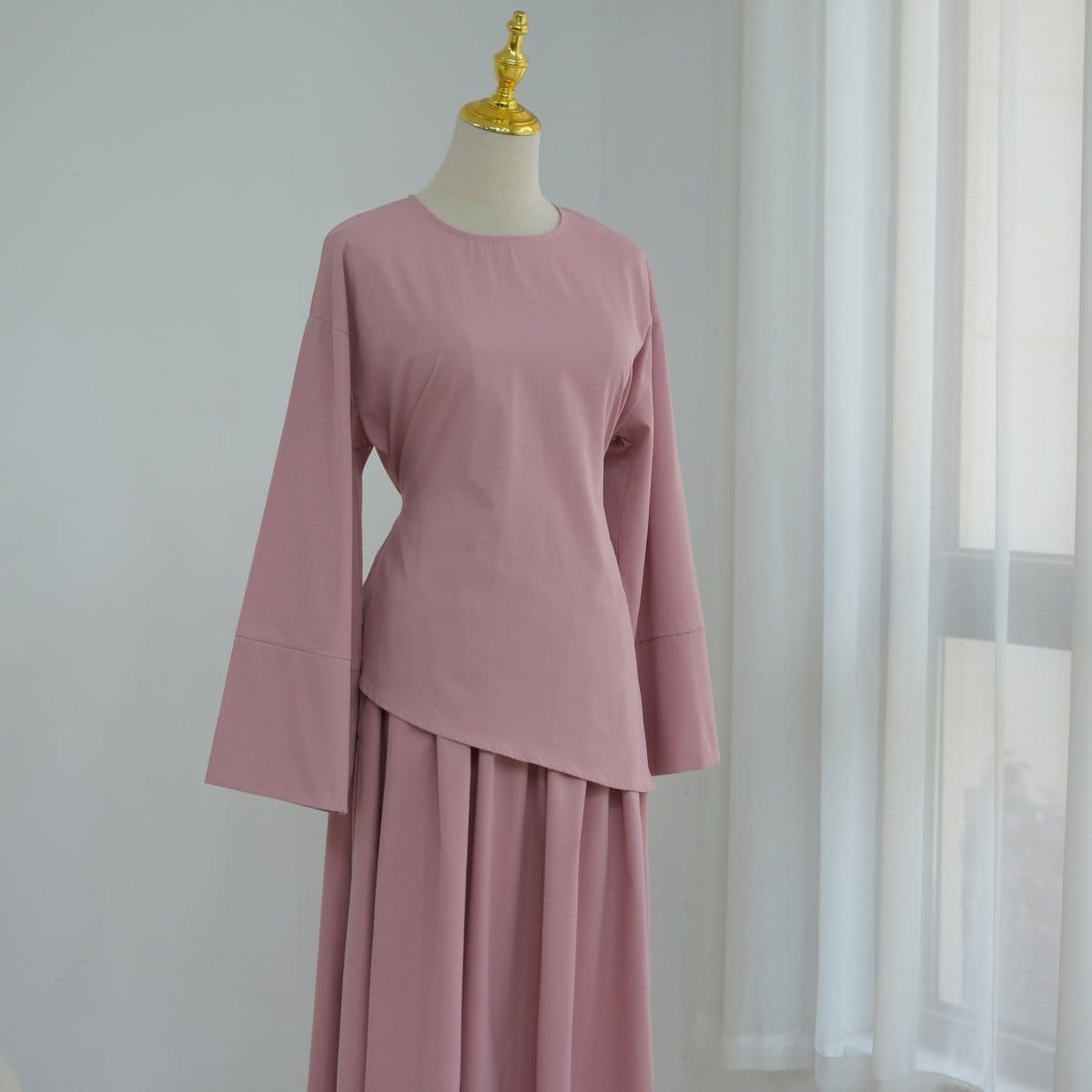 Bell Sleeve Back-Tie Top & A-Line Maxi Skirt Set(MS469) - A-1 Thread Vault