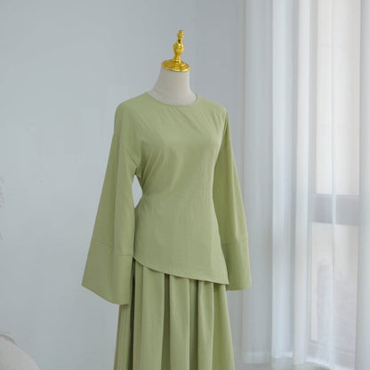 Bell Sleeve Back-Tie Top & A-Line Maxi Skirt Set(MS469) - A-1 Thread Vault