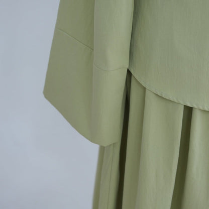 Bell Sleeve Back-Tie Top & A-Line Maxi Skirt Set(MS469) - A-1 Thread Vault