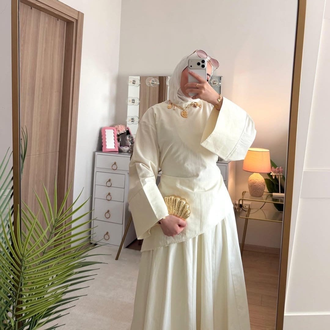 Bell Sleeve Back-Tie Top & A-Line Maxi Skirt Set(MS469) - A-1 Thread Vault