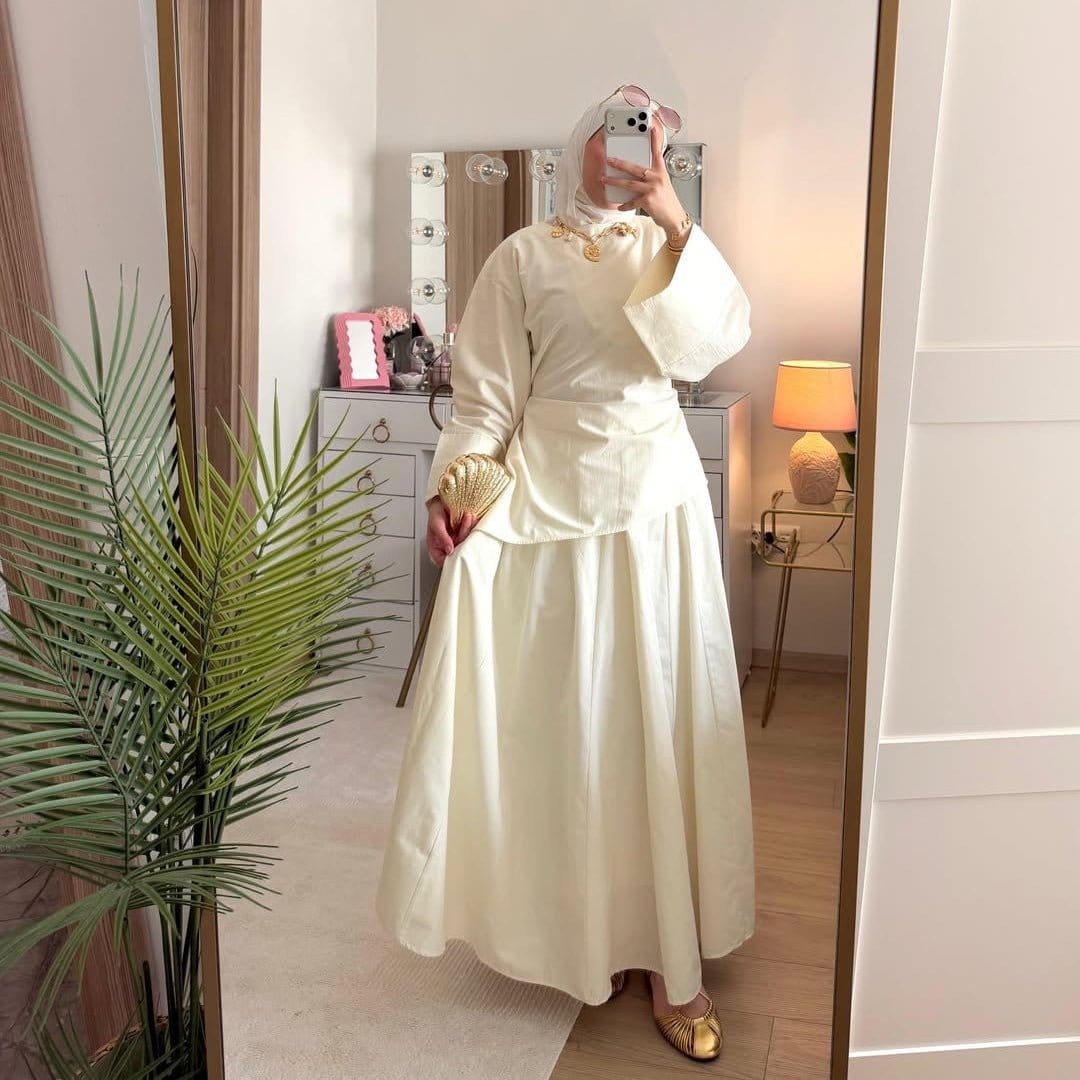 Bell Sleeve Back-Tie Top & A-Line Maxi Skirt Set(MS469) - A-1 Thread Vault