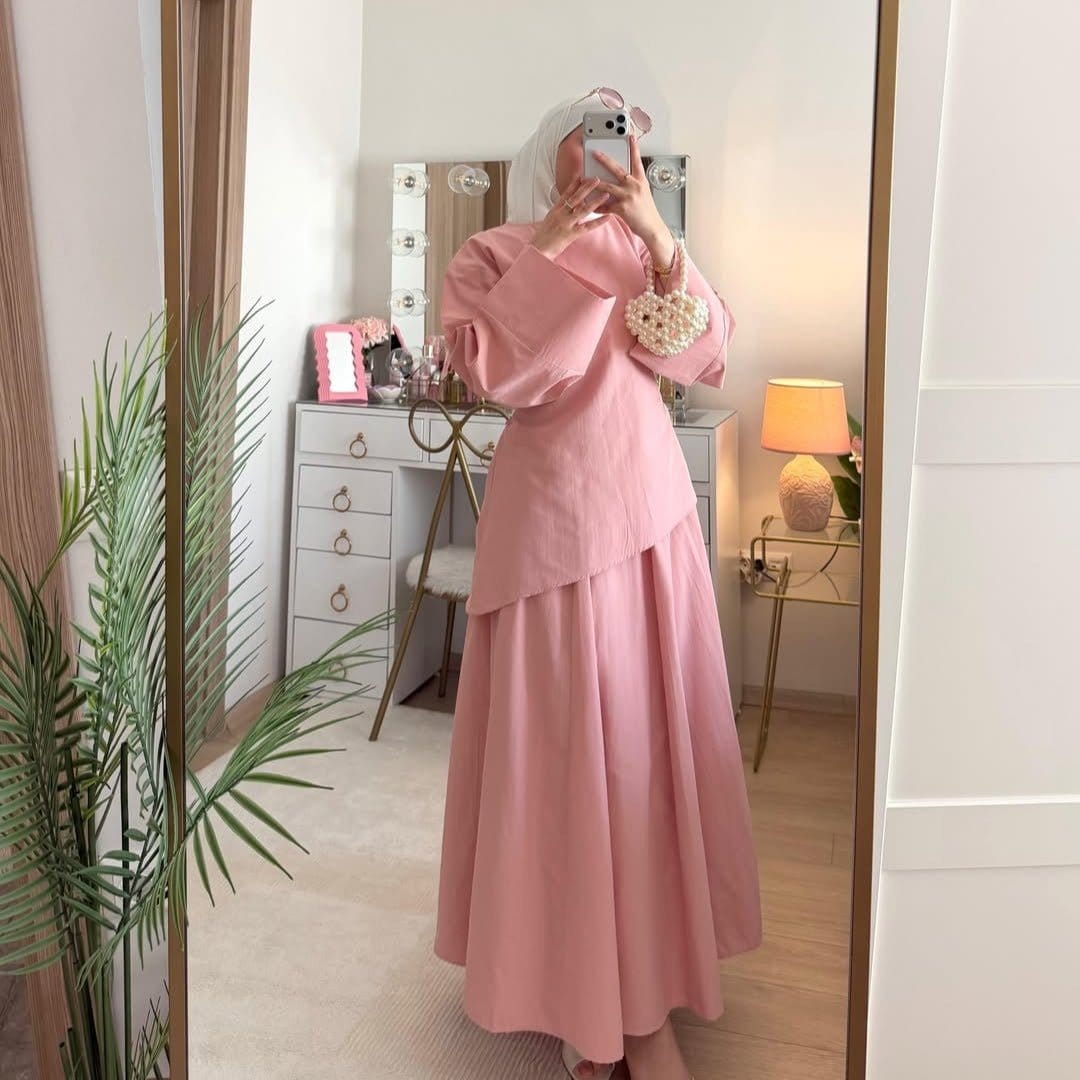 Bell Sleeve Back-Tie Top & A-Line Maxi Skirt Set(MS469) - A-1 Thread Vault
