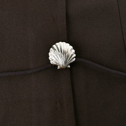 Belted Wool Coat with Shell Brooch(MS255) - A-1 Thread Vault