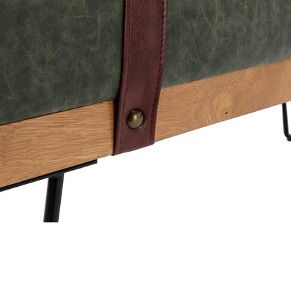 Bench for Bedroom Entryway Linen Ottoman Fabric Upholstered with Soft Cushion and Solid Wood Frame - A-1 Thread Vault