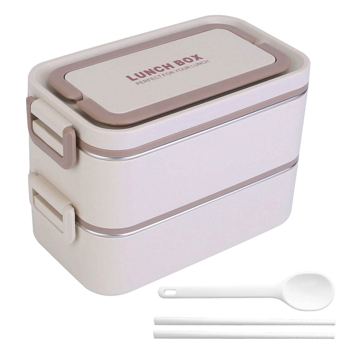 Bento Lunch Box 3 Stackable Food Container with Chopsticks and Spoon - A-1 Thread Vault