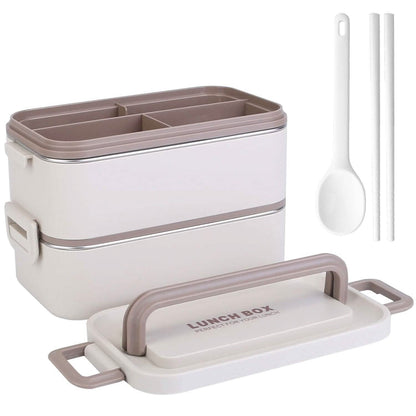 Bento Lunch Box 3 Stackable Food Container with Chopsticks and Spoon - A-1 Thread Vault