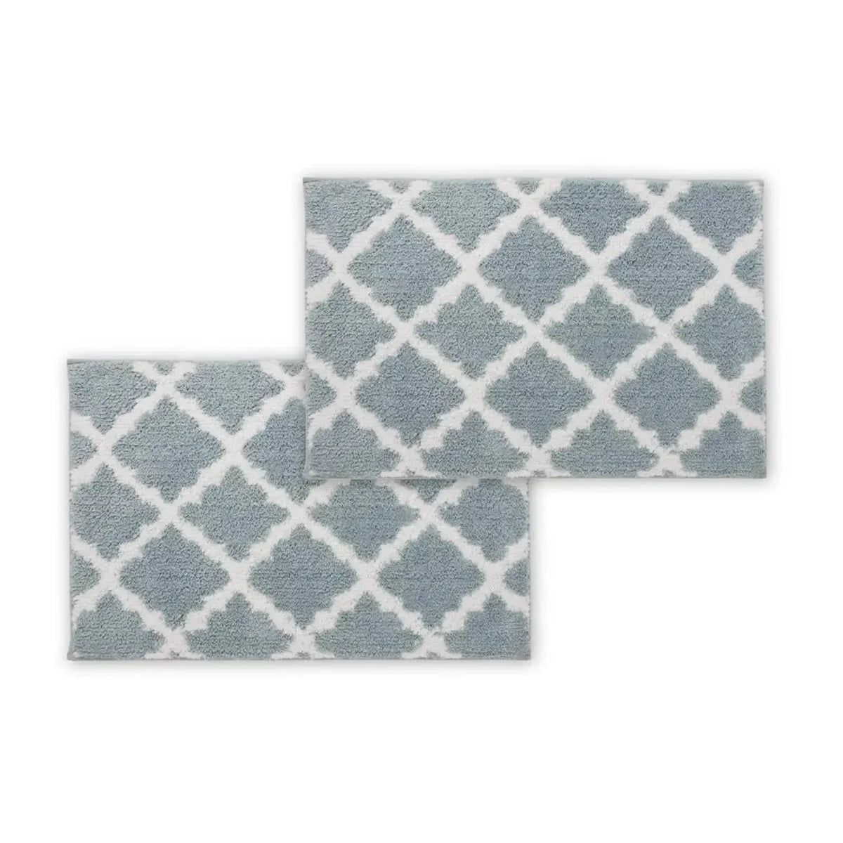 Bibb Home 1-2 Pack Trellis Micro Shag Bath Rugs 20"x 32" - A-1 Thread Vault