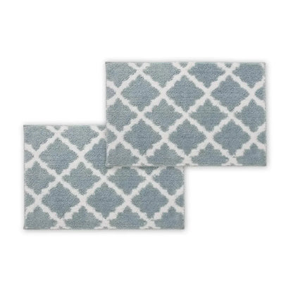 Bibb Home 1-2 Pack Trellis Micro Shag Bath Rugs 20"x 32" - A-1 Thread Vault