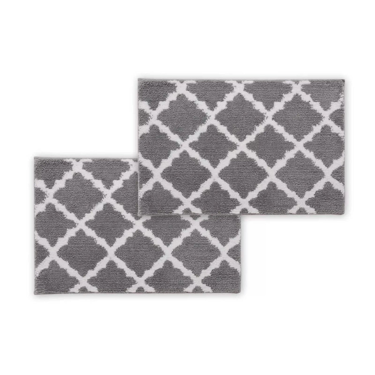 Bibb Home 1-2 Pack Trellis Micro Shag Bath Rugs 20"x 32" - A-1 Thread Vault