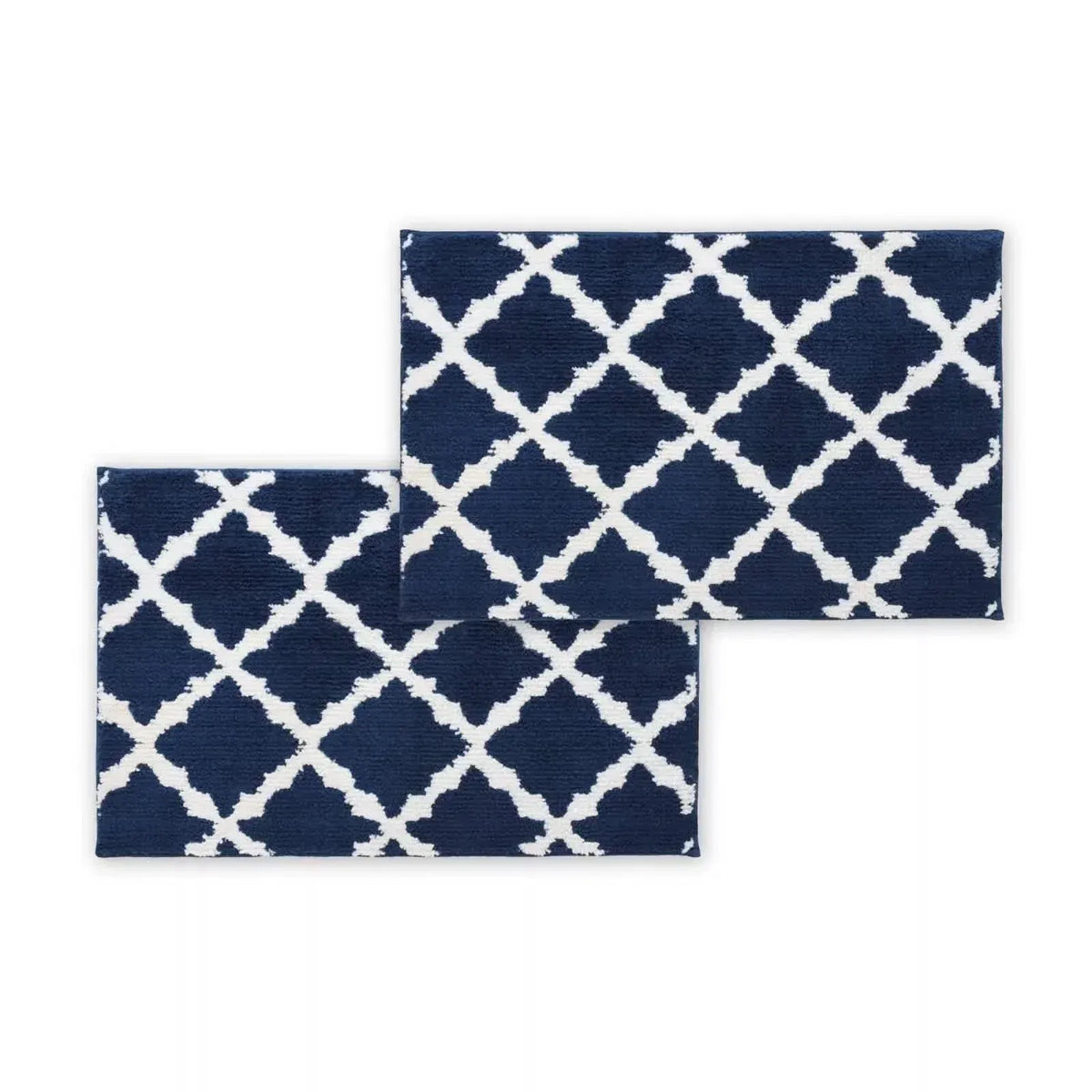 Bibb Home 1-2 Pack Trellis Micro Shag Bath Rugs 20"x 32" - A-1 Thread Vault