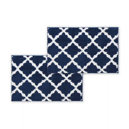 Bibb Home 1-2 Pack Trellis Micro Shag Bath Rugs 20"x 32" - A-1 Thread Vault