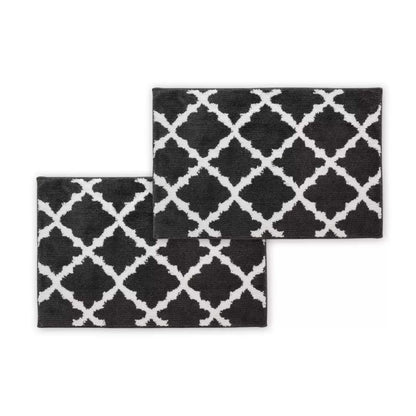 Bibb Home 1-2 Pack Trellis Micro Shag Bath Rugs 20"x 32" - A-1 Thread Vault