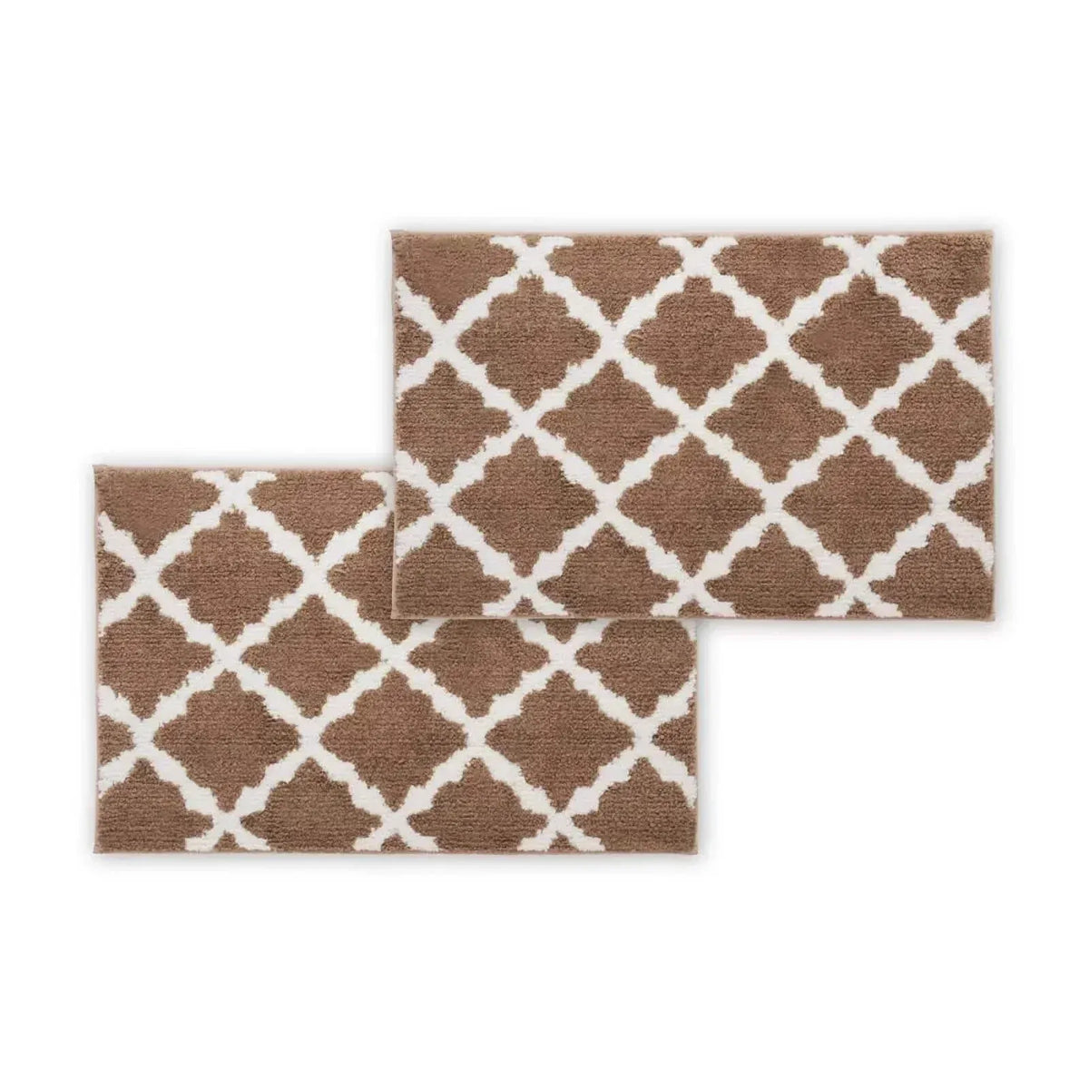 Bibb Home 1-2 Pack Trellis Micro Shag Bath Rugs 20"x 32" - A-1 Thread Vault