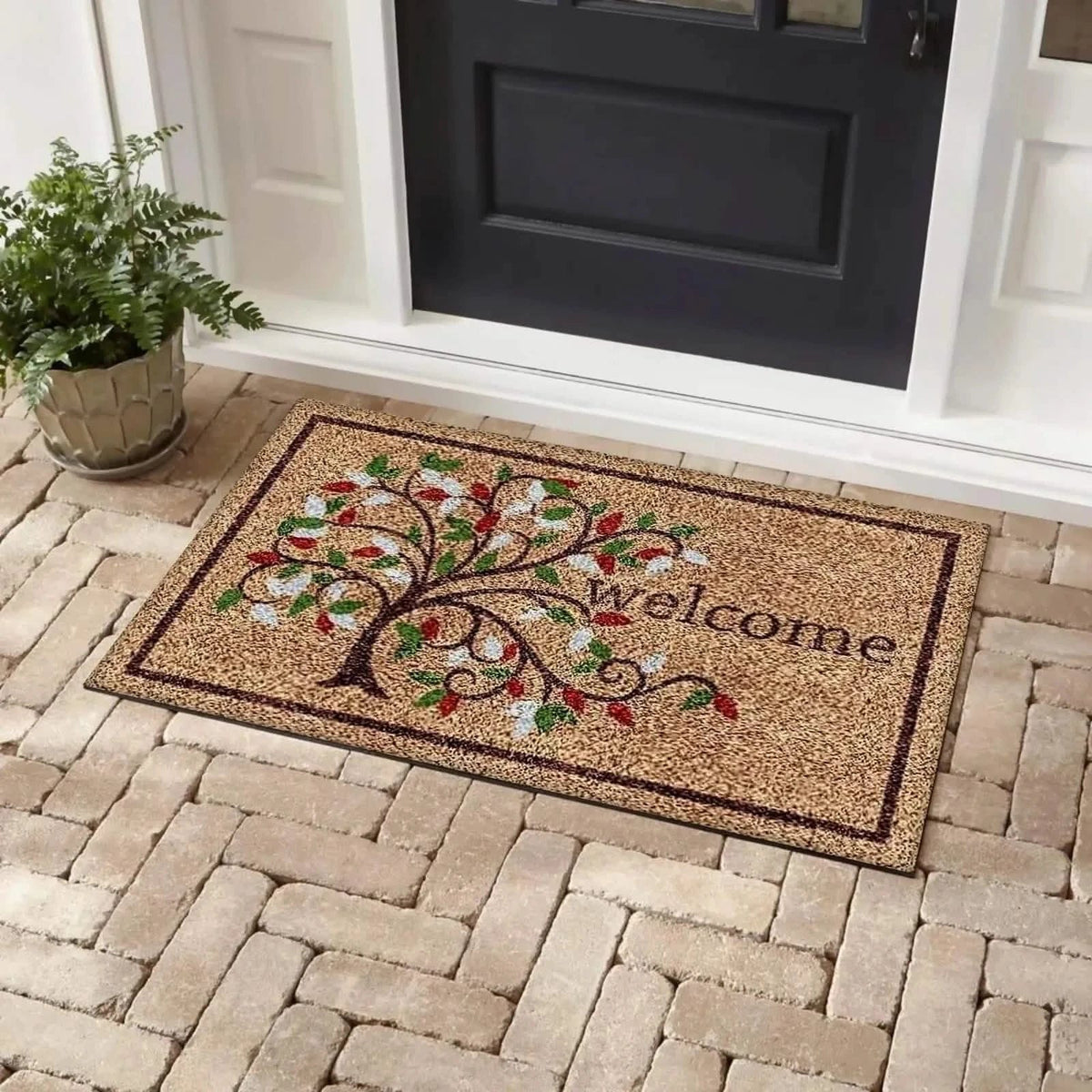 Bibb Home Coir Outdoor Printed Door Mat - A-1 Thread Vault