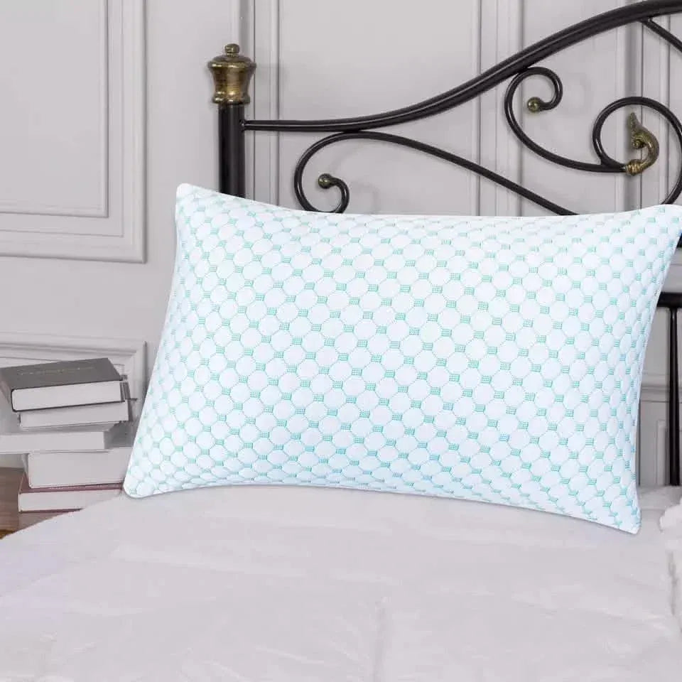 Bibb Home Cooling Memory Foam Pillow with Removable Cover - A-1 Thread Vault