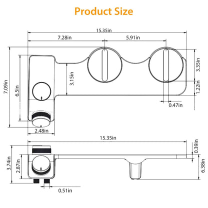 Bidet Attachment Non-Electric Fresh Water Sprayer with Self Cleaning Dual Nozzle - A-1 Thread Vault