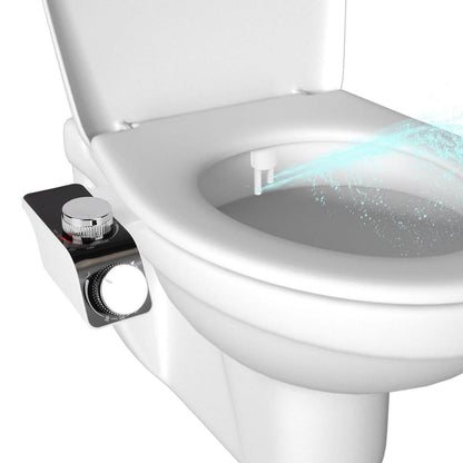 Bidet Attachment Non-Electric Fresh Water Sprayer with Self Cleaning Dual Nozzle - A-1 Thread Vault