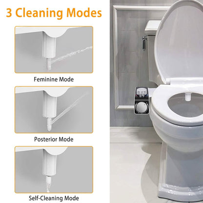 Bidet Attachment Non-Electric Fresh Water Sprayer with Self Cleaning Dual Nozzle - A-1 Thread Vault