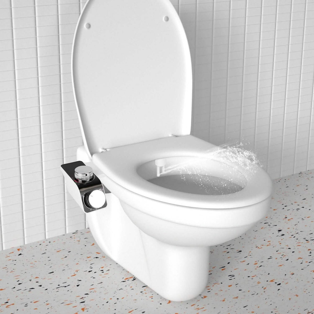 Bidet Attachment Non-Electric Fresh Water Sprayer with Self Cleaning Dual Nozzle - A-1 Thread Vault