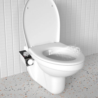 Bidet Attachment Non-Electric Fresh Water Sprayer with Self Cleaning Dual Nozzle - A-1 Thread Vault