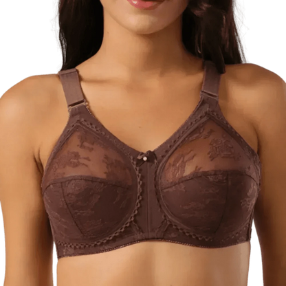 Big Minimizer Bras Large Size Lace Bra Women Sexy Unlined Full Coverage Ultra Thin Wireless Adjusted-straps Underwear Sujetador - A-1 Thread Vault