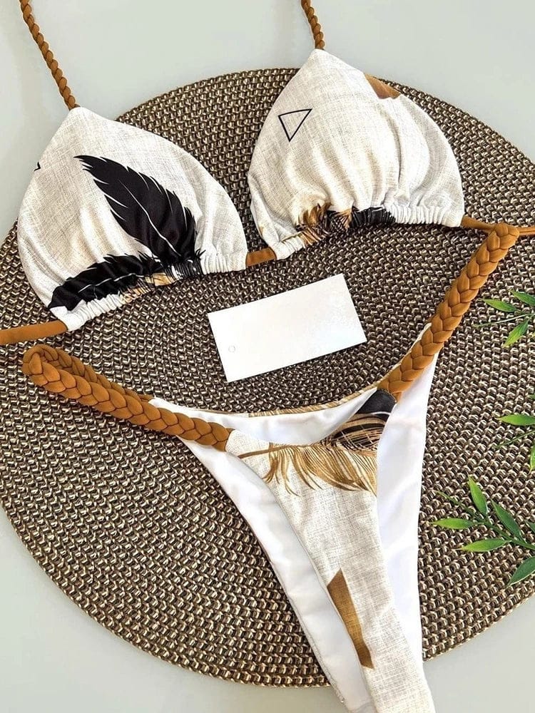 Bikini High Waist Swimsuit Sexy Thong Bikini Set Zebra Print Women Brazilian Swimwear 2023 New Biquini Swim Bathing Suits Women - A-1 Thread Vault