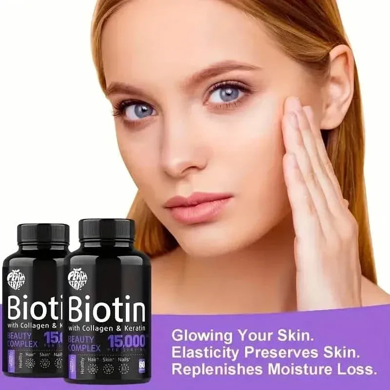 Biotin Capsules Multivitamin Collagen Keratin Supplement Hair Skin And Nail Vitamin - A-1 Thread Vault