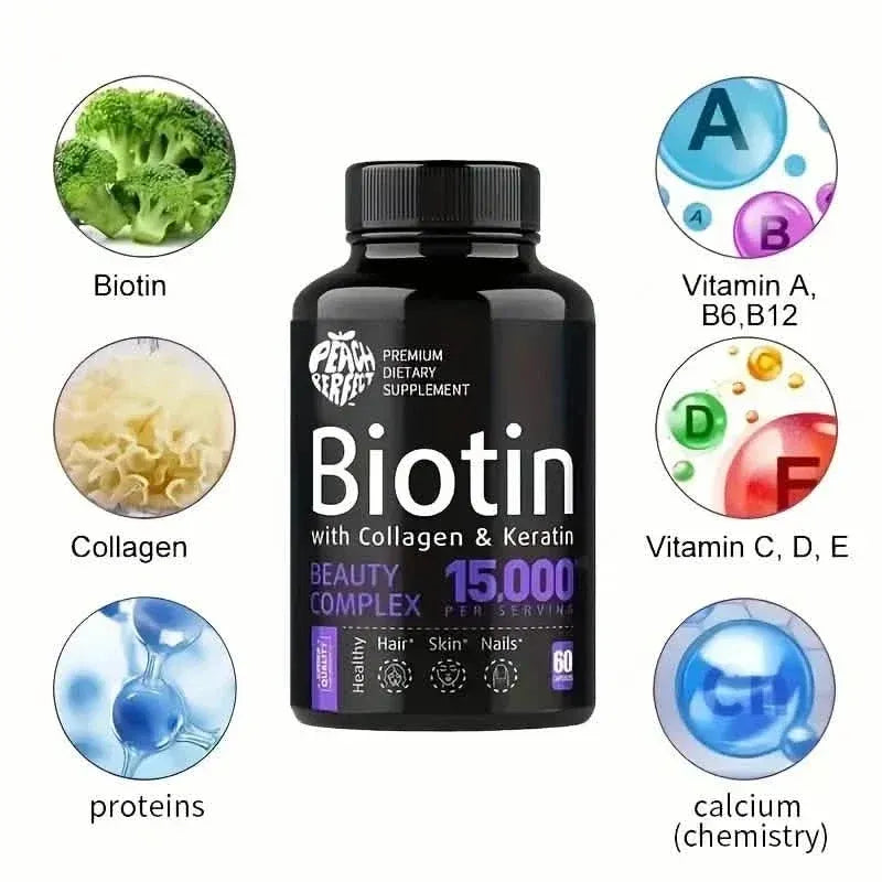 Biotin Capsules Multivitamin Collagen Keratin Supplement Hair Skin And Nail Vitamin - A-1 Thread Vault