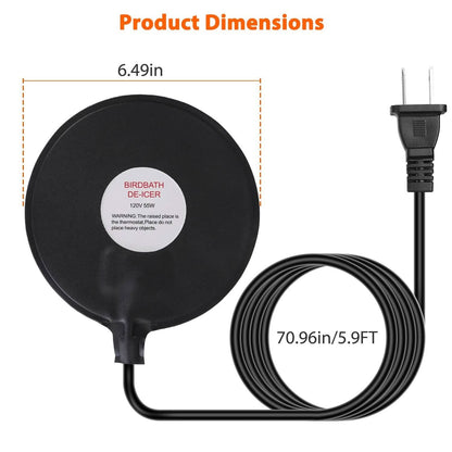 Bird Bath Deicer Outdoor Winter Water Heater Thermostatically Controlled - A-1 Thread Vault