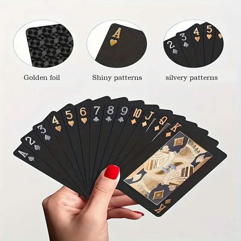 Black Golden Foil Poker Playing Cards - A-1 Thread Vault