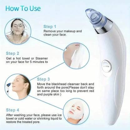 Blackhead Vacuum Remover, Powerful Portable Facial Pore Cleaner With 4 Probes - A-1 Thread Vault