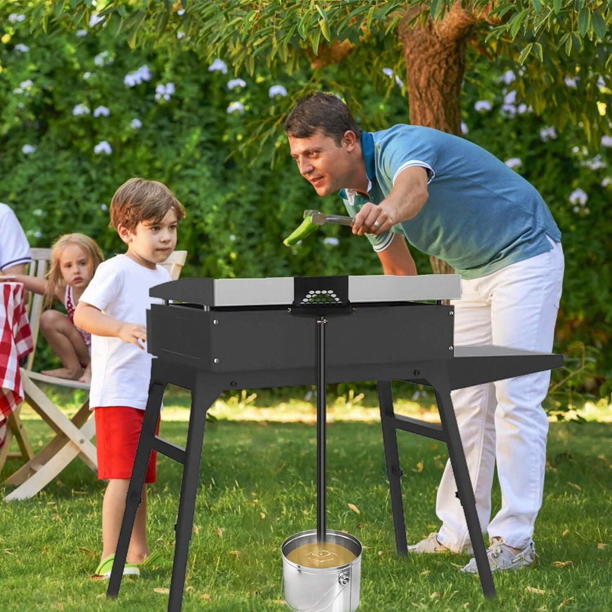 Blackstone Griddle Grease Catcher with Heat Resistant Hose Stainless Steel - A-1 Thread Vault