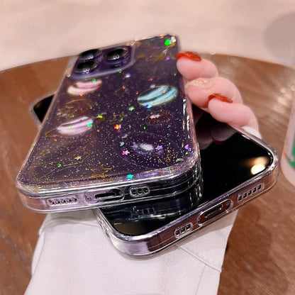 Bling Glitter Planet Stars Clear iPhone Case - A-1 Thread Vault
