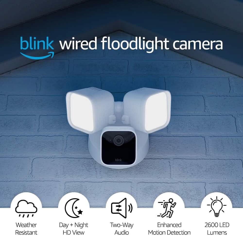 Blink Wired Floodlight 2600 Lumens Smart Security Camera (Refurbished) - A-1 Thread Vault