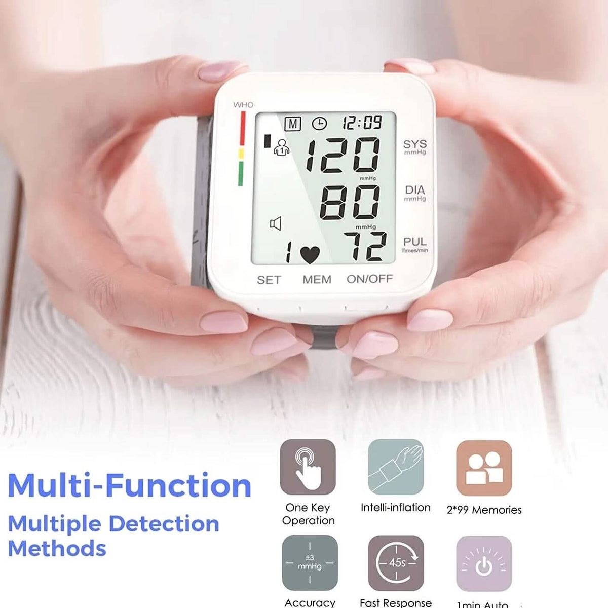 Blood Pressure Monitor Digital Wrist Blood Pressure Machine Automatic Cuff BP Detector - A-1 Thread Vault