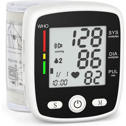 Blood Pressure Monitor Digital Wrist BP Machine Automatic BP Cuff with 2 Users 180 Memory Voice Large LCD Display - A-1 Thread Vault